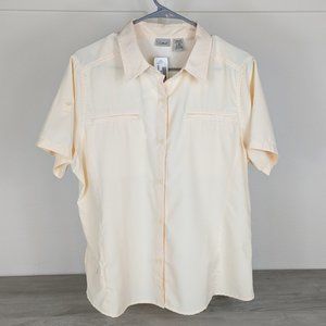 NWT LL Bean Comfort Trail Womens Soft Yellow Short Sleeve UPF Shirt sz Large
